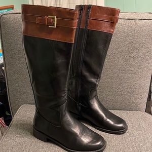 Women’s Black / Brown Riding Wise Calf Boots